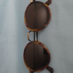 Vintage Giorgio Armani Sunglasses Tortoise Shell Rims Metal Frame w Orig Case